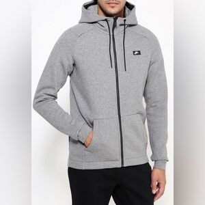 Nike Sportswear Modern Full-Zip Hoodie Grey Heather Fleece Size Large